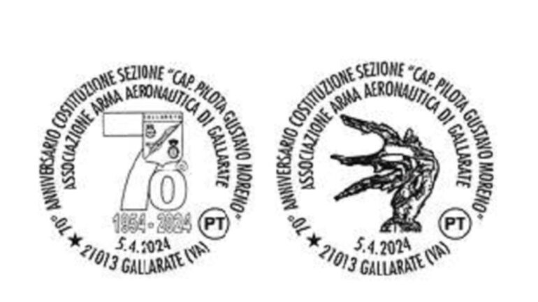 annulli speciali 70 anni aeronautica a Gallarate